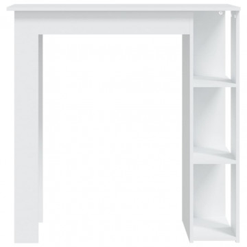 Masă de bar cu raft, alb, 102x50x103,5 cm, PAL - Img 3
