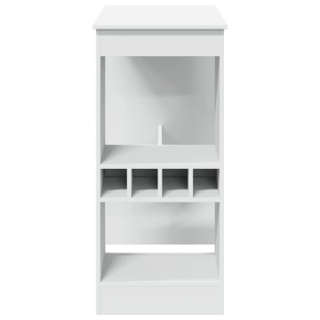 Masă de bar cu raft, alb, 90x47,5x103,5 cm, lemn prelucrat - Img 8