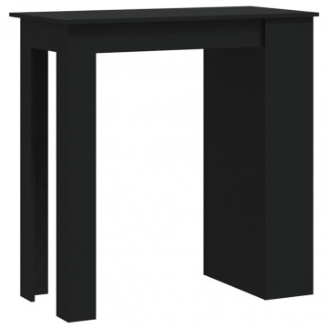 Masă de bar cu raft de depozitare, negru, 102x50x103,5 cm, PAL - Img 2