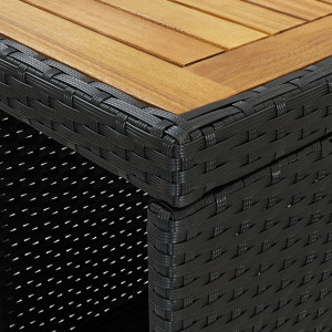 Masă de bar cu raft de depozitare negru 120x60x110 cm poliratan - Img 2