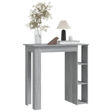 Masă de bar cu raft, stejar Sonoma gri, 102x50x103,5 cm, PAL - Img 8