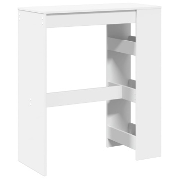 Masă de bar cu rafturi, alb, 90x40x103,5 cm, lemn prelucrat - Img 5
