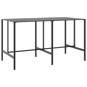 Masă de bar, negru, 200x100x110 cm, oțel vopsit electrostatic - Img 2