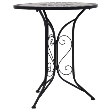Masă de bistro mozaic, gri, 60 cm, ceramică - Img 3