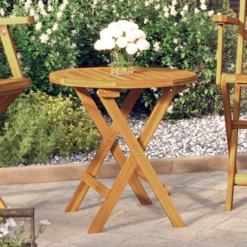 Masă de bistro, Ø46x47 cm, lemn masiv de acacia - Img 1