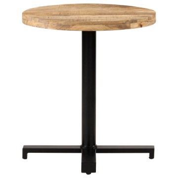 Masă de bistro rotundă, Ø70 x 75 cm, lemn de mango brut - Img 2