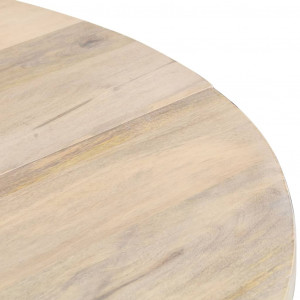 Masă de bucătărie, 110x76 cm, lemn masiv de mango, rotundă - Img 6