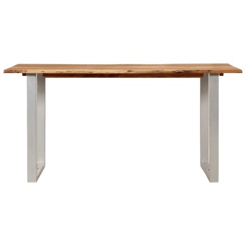 Masă de bucătărie, 154x80x76 cm, lemn masiv de acacia - Img 4