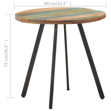 Masă de bucătărie, 80 cm, lemn masiv reciclat - Img 4