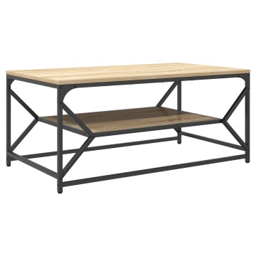 Masă de cafea cu raft, stejar sonoma 90x50x40 cm lemn prelucrat - Img 2