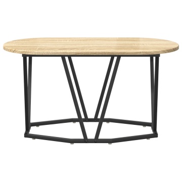 Masa de cafea din stejar Sonoma, 80x40x40,5 cm, din lemn compozit și metal - Img 4
