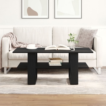 Masă de cafea Negru Stejar 102x55x42 cm Lemn prelucrat - Img 1