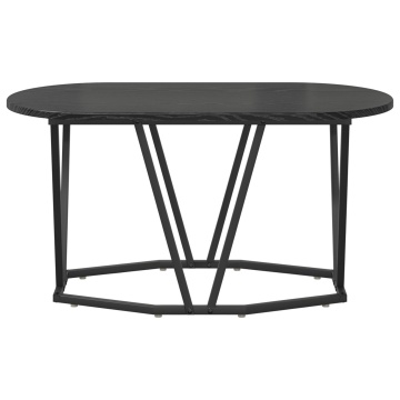 Masă de cafea Negru Stejar 80x40x40,5 cm din lemn și metal - Img 4