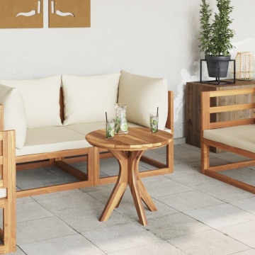 Masă de cafea pentru grădină Ø55x51 cm din lemn masiv de tec - Img 4