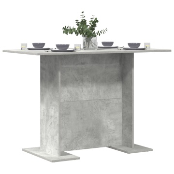 Masă de dining Gri Beton 110x60x75 cm Lemn ingineresc - Img 3