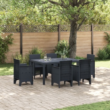 Masă de Exterior Antracit Plastic Medie Durabilă Masă de Patio - Img 1