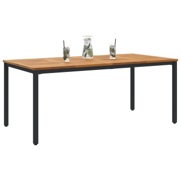 Masă de grădină 180x90x75 cm din lemn solid de acacia și metal - Img 3