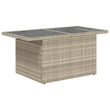 Masă de grădină cu blat din sticlă, gri deschis, 100x55x73 cm - Img 6