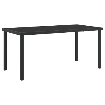 Masă de Grădină Neagră 160x80x73 cm Sticlă Securizată - Img 2