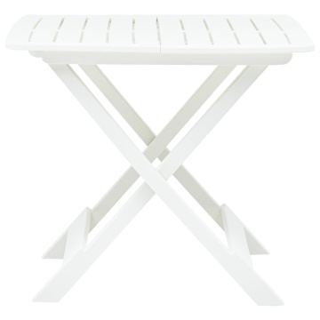 Masă de grădină pliabilă, alb, 79 x 72 x 70 cm, plastic - Img 3