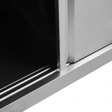 Masă de lucru cu uși glisante 100x50x(95-97)cm oțel inoxidabil - Img 5