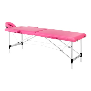 Masa de masaj pliabila din aluminiu Activ Fizjo confort 2 segmente roz - Img 1
