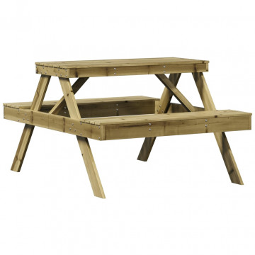Masă de picnic, 105x134x75 cm, lemn impregnat de pin - Img 2
