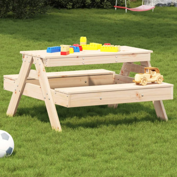 Masă de picnic pentru copii, 88x97x52 cm, lemn masiv de pin - Img 1