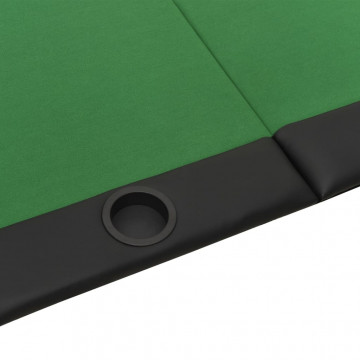 Masă de poker pliabilă, 10 jucători, verde, 206x106x75 cm - Img 4