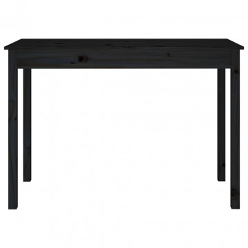 Masă de sufragerie, negru, 110x55x75 cm, lemn masiv de pin - Img 3