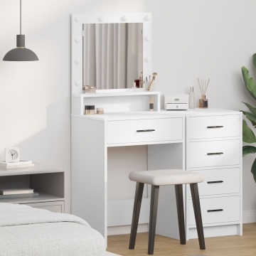 Masa de toaletă cu lumini LED Alb 50x41x135 cm - Img 1