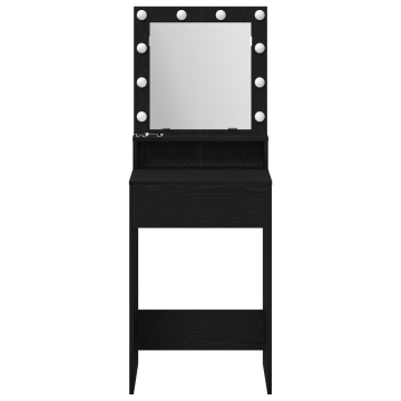 Masă de toaletă cu lumini LED, Stejar Negru, 50x41x135 cm - Img 4