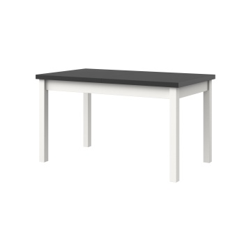Masa extensibila 140x180 cm mb-21 modena1, alb/grafit, lemn masiv de fag si pal - Img 1