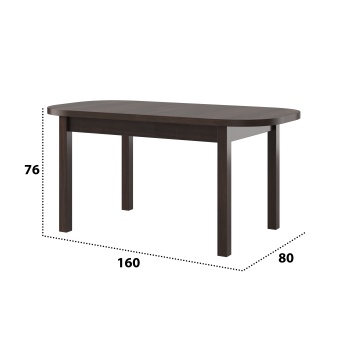 Masa extensibila 160x200 cm mb-12 venus1, wenge, lemn masiv de fag si pal - Img 2