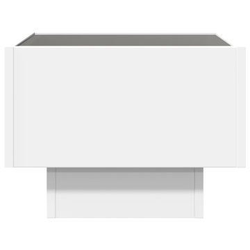 Masă laterală cu LED, alb, 40x40x30 cm, lemn prelucrat - Img 5