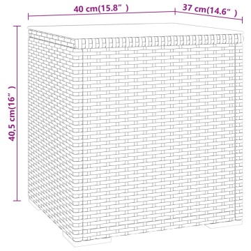 Masă laterală, gri, 40x37x40,5 cm poliratan/sticlă securizată - Img 5