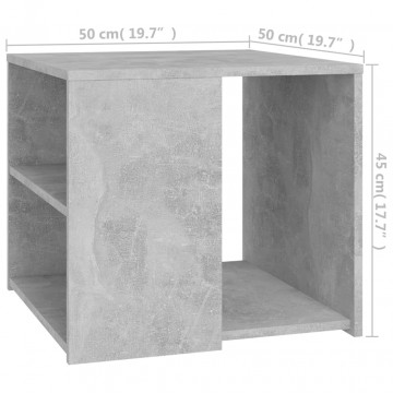 Masă laterală, gri beton, 50x50x45 cm, PAL - Img 5