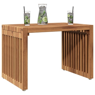 Masă laterală pentru grădină 50x32.5x35 cm Lemn masiv de tec - Img 3
