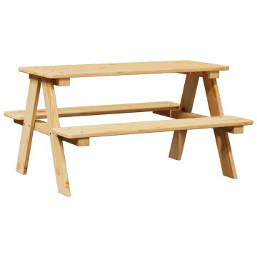 Masă pentru copii cu bănci „IRUN” 90x79,5x50 cm lemn masiv - Img 2