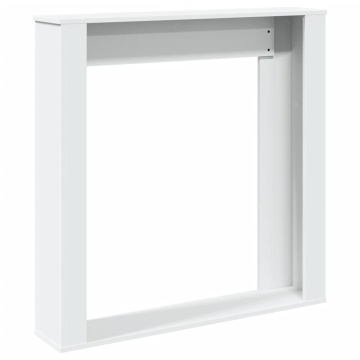 Mască de șemineu, alb, 100x20x100 cm, lemn prelucrat - Img 5