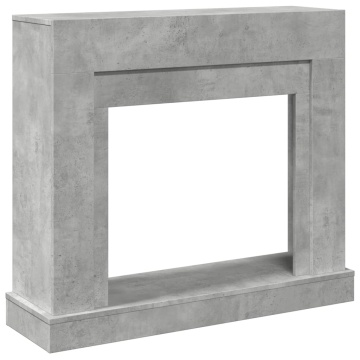 Mască de șemineu, gri beton, 100x30x87,5 cm, lemn prelucrat - Img 2