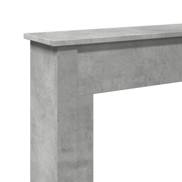 Mască de șemineu, gri beton, 75x20x87,5 cm, lemn prelucrat - Img 6