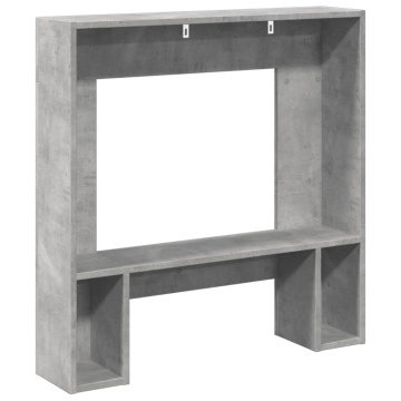 Mască de șemineu, gri beton, 81x18x82 cm, lemn prelucrat - Img 5
