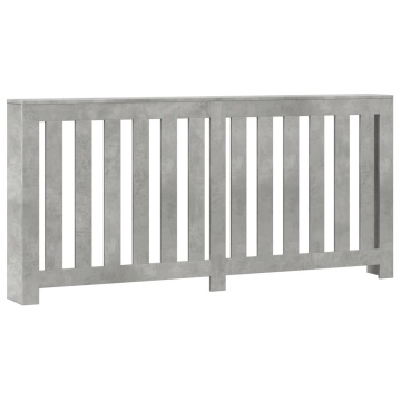 Mască pentru calorifer, gri beton, 175x20x82 cm, lemn prelucrat - Img 2