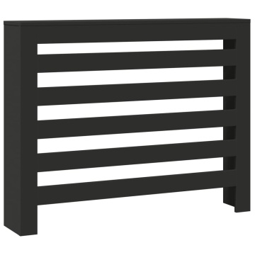Mască pentru calorifer, negru, 104x20x82 cm, lemn prelucrat - Img 2