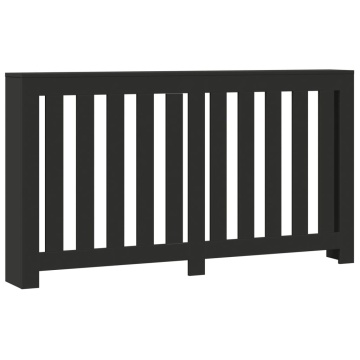 Mască pentru calorifer, negru, 149x20x82 cm, lemn prelucrat - Img 2