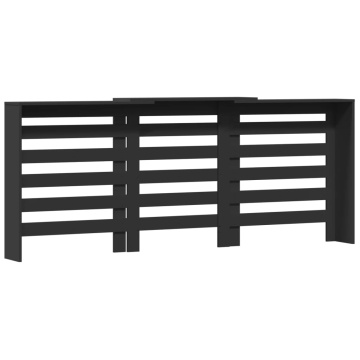 Mască pentru calorifer, negru, 205x21,5x83,5 cm, lemn prelucrat - Img 8
