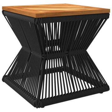 Măsuță cafea bază din sârmă negru 38x38x38 cm lemn masiv acacia - Img 6