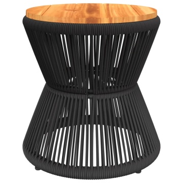 Măsuță cafea bază din sârmă negru Ø 45x44 cm, lemn masiv acacia - Img 6