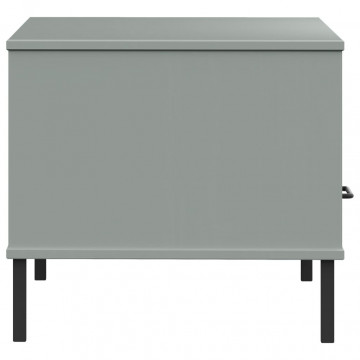 Măsuță cafea picioare metalice gri 85x50x45cm lemn masiv "OSLO" - Img 5